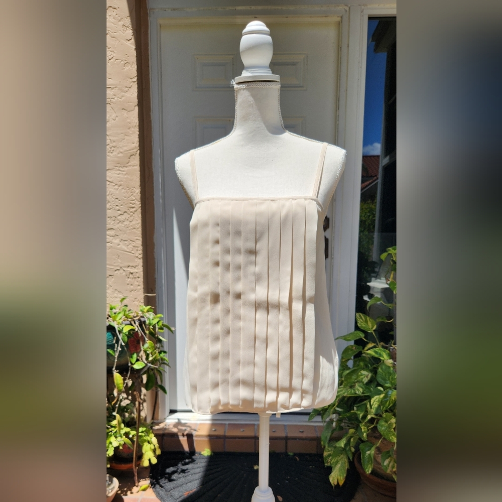 Elegant Cream Pleated Camisol